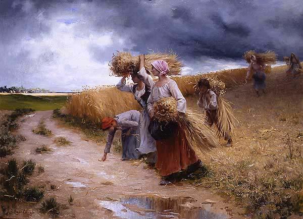 Georges Laugee A l'Approche du Grain oil painting picture